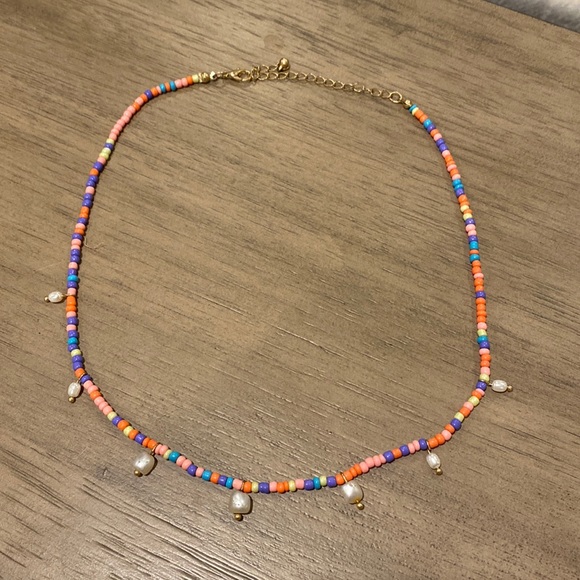 Simulated Pearl Beaded Necklace - Picture 1 of 3